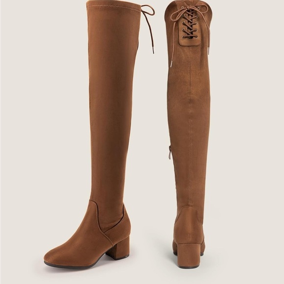 Dream Pairs Laurence Over The Knee Thigh High Chunky Heel Boots‎ Sz 9.5 EUC - Picture 1 of 12
